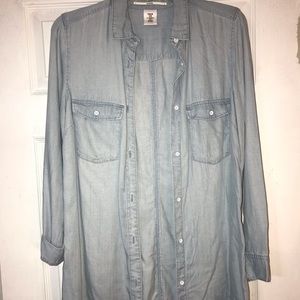 Denim button up dress